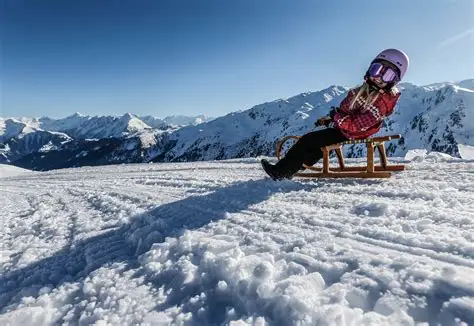 Rodeln und Winterlandschaft